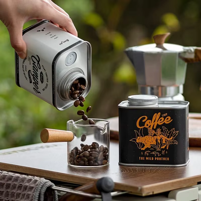 Boîtes scellées en grains de café, 1 pièce, boîte en fer blanc pour Camping en plein air, emballage de stockage, conservation de la fraîcheur, canettes en étain pour la respiration