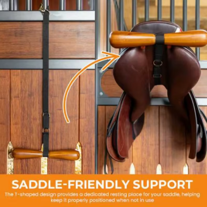 Support mural robuste pour équipement équestre avec sangle réglable – Porte-selle pour l'entretien régulier de l'écurie et la préparation avant la course