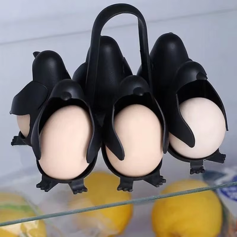 Ensemble de 6 supports pour œufs Penguin Egg Steamer & Refrigerator, cuiseur à œufs électrique avec support de rangement empilable pour la cuisine