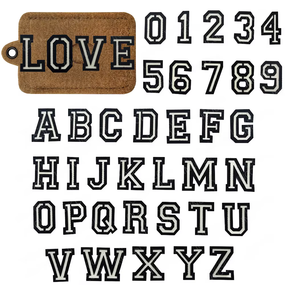 Patch de lettres anglaises lumineuses qui brillent dans la nuit, Alphabet majuscul, chiffres arabes A-Z 0-9, Badges décoratifs tactiques, patchs appliqués