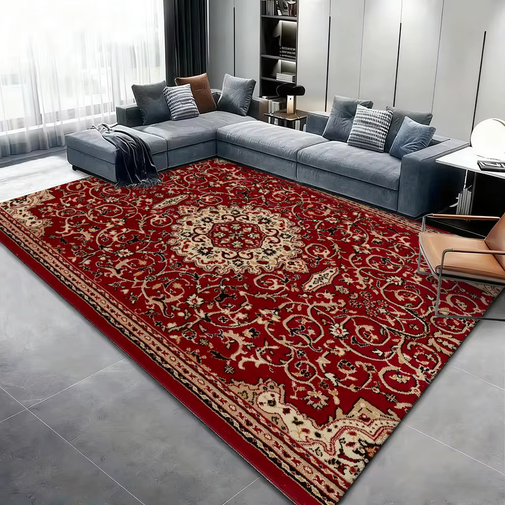 Tapis persan rouge en flanelle