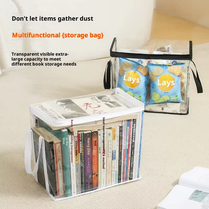 Boîte de rangement transparente en PVC avec couvercle rabattable, fenêtre visuelle, organisateur multi-usages pour jouets, fournitures d'artisanat, conteneur cadeau durable