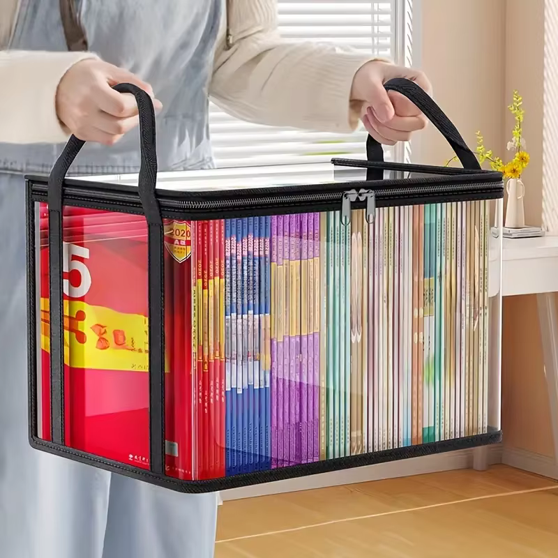 Boîte de rangement en PVC transparent | Couvercle rabattable et fenêtre de vue | Organisateur multi-usage pour jouets, artisanat et fournitures | Conteneur cadeau durable