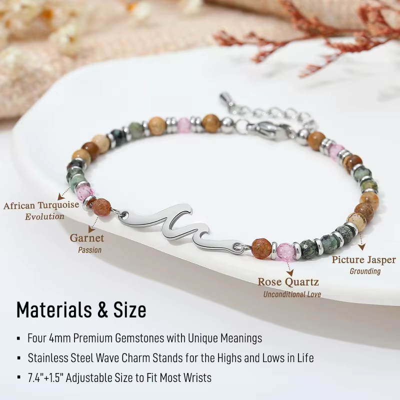 Cadeaux d'amis pour femmes, cadeau de sœur, Bracelets d'amitié, Bracelet de bas de Noël d'anniversaire de meilleur ami Wave Bestie