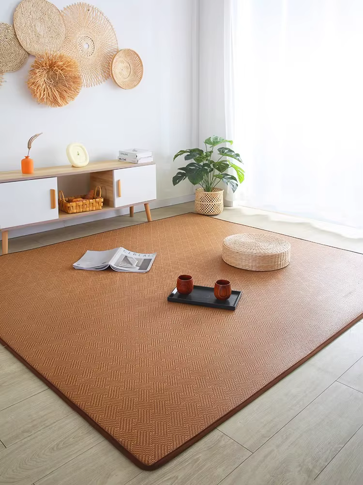 Tapis de tatami en rotin de bambou pour chambre à coucher