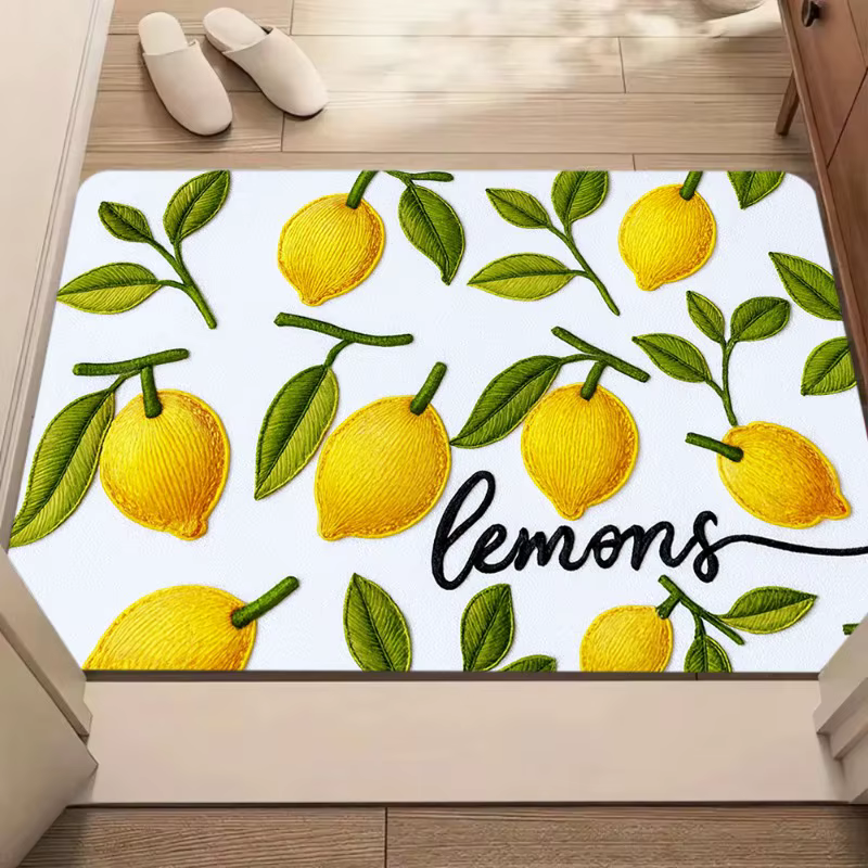 Tapis de cuisine en céramique de fruits citron d'été