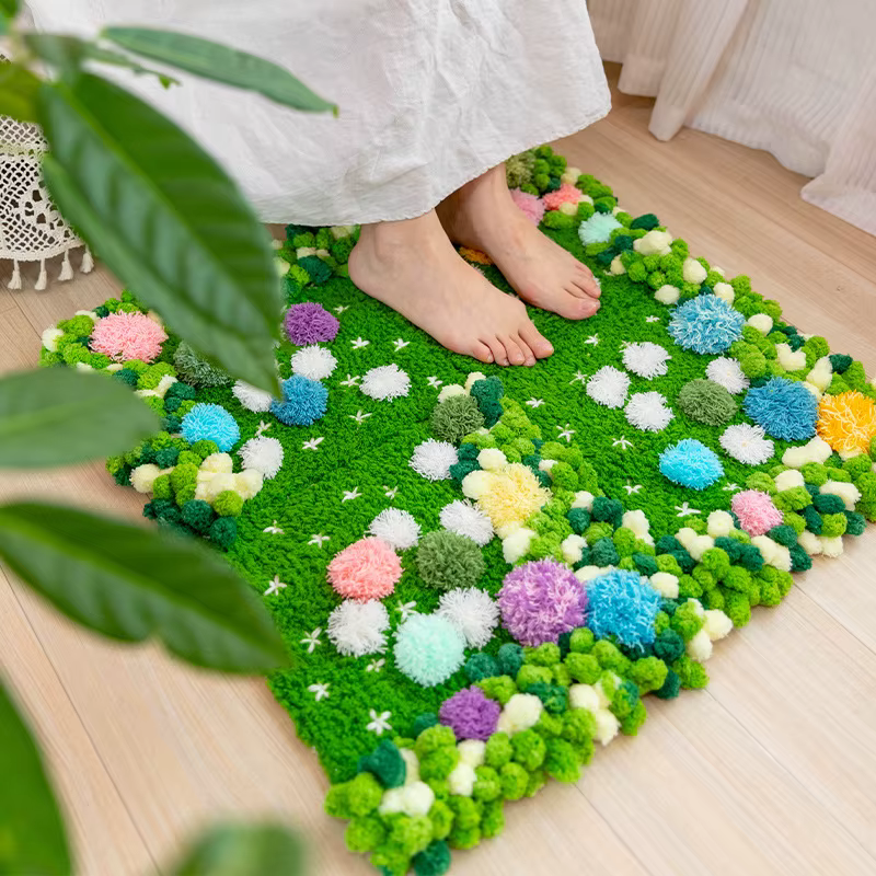 Tapis en mousse vert fait à la main bricolage