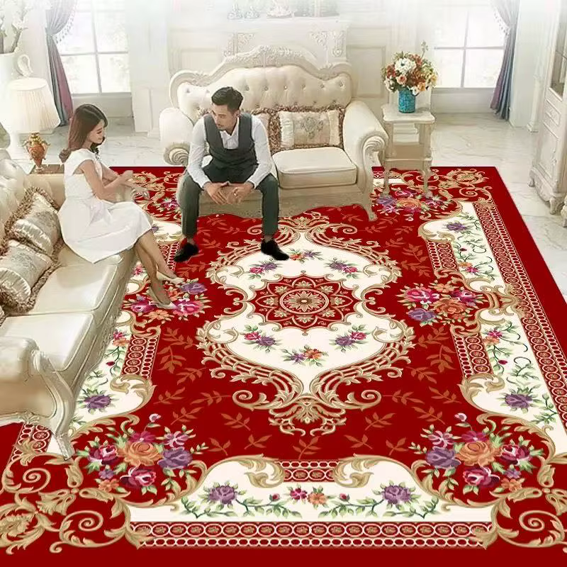 Tapis persan rétro pour la décoration de la maison, style européen, tapis de salon, côté canapé, grande surface, lea, porte d'entrée, Everakroom, polymères de sol