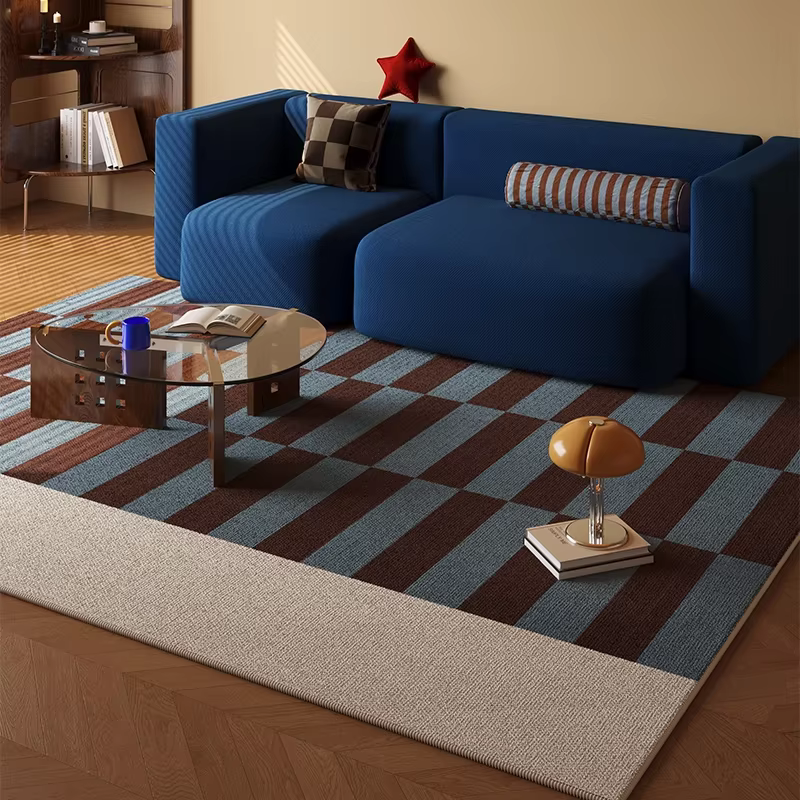 VIKAMA Tapis vintage en velours cristal résistant aux taches et antidérapant pour salon