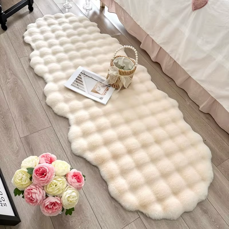 Tapis ovale en peluche