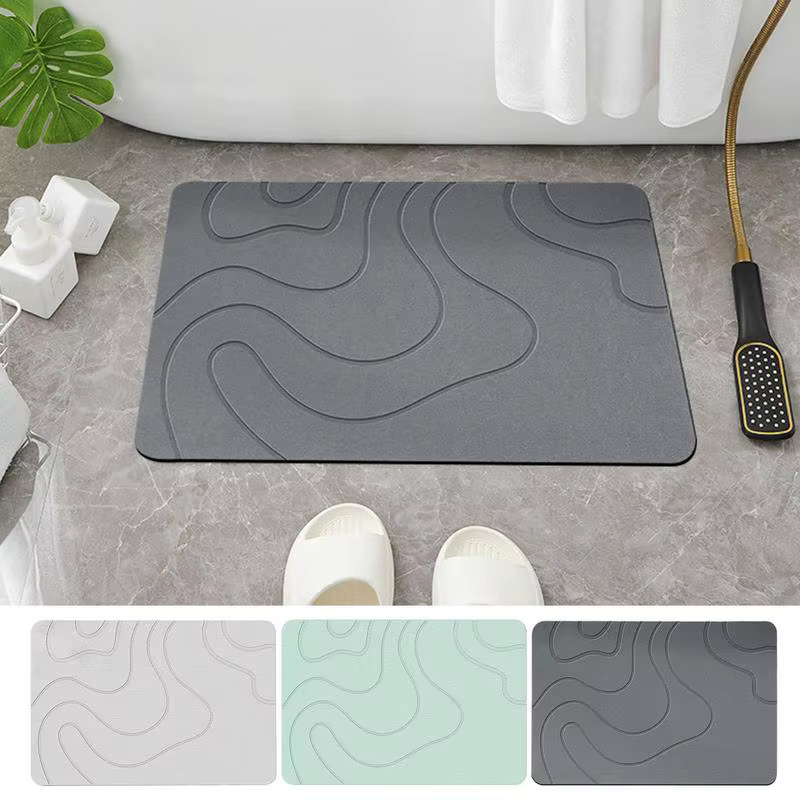 Tapis de bain en pierre de Diatomite d'intérieur