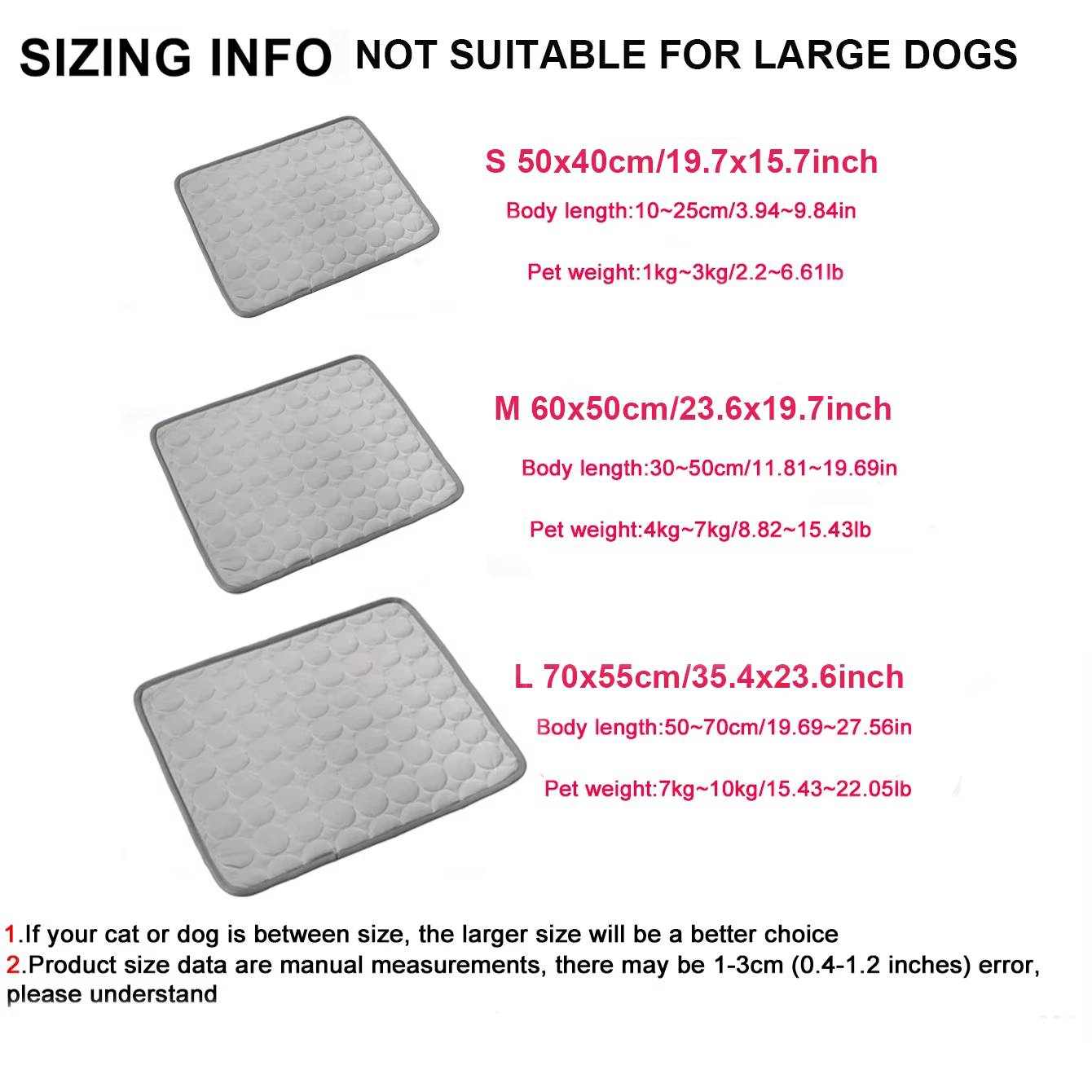 Tapis rafraîchissant pour chiens de petite et moyenne taille