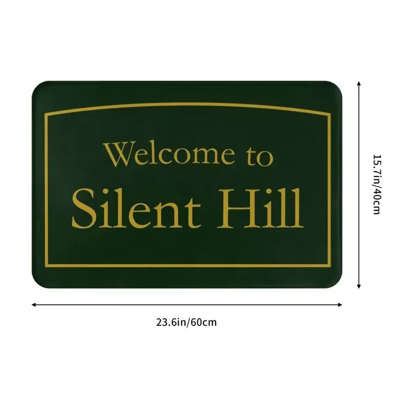 Paillasson d'entrée de bienvenue à Silent Hill, tapis de porte d'entrée antidérapant, décoration de la maison, tapis de sol de salle de bain pour salon