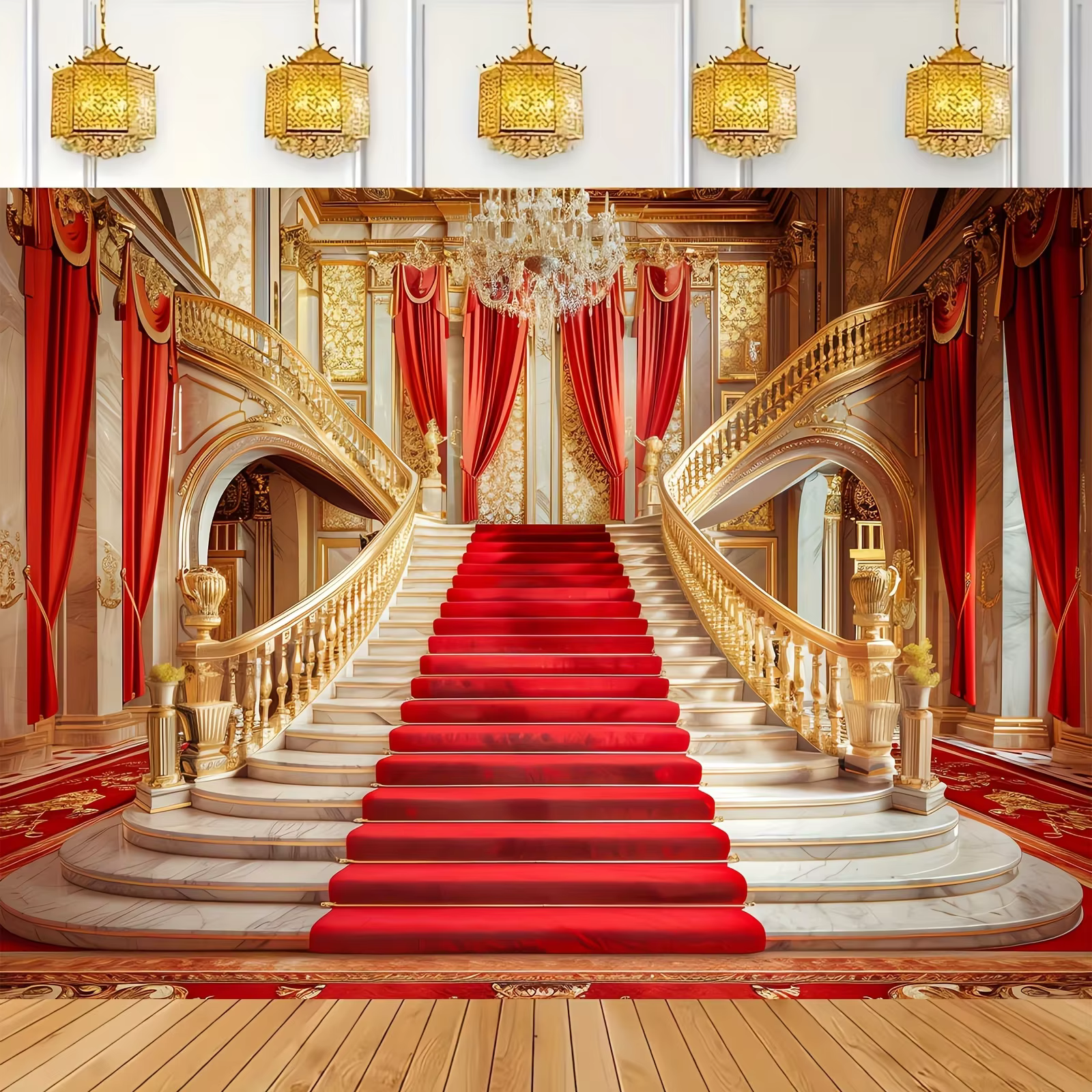Fond luxueux de palais de tapis rouge