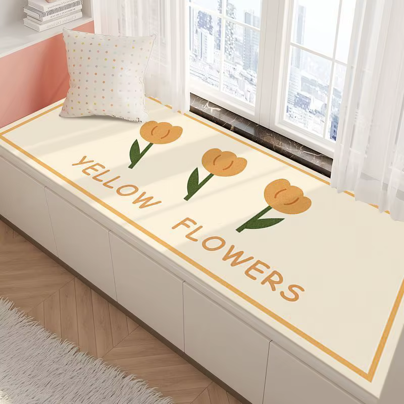 Tapis de baie vitrée de chambre à coucher doux