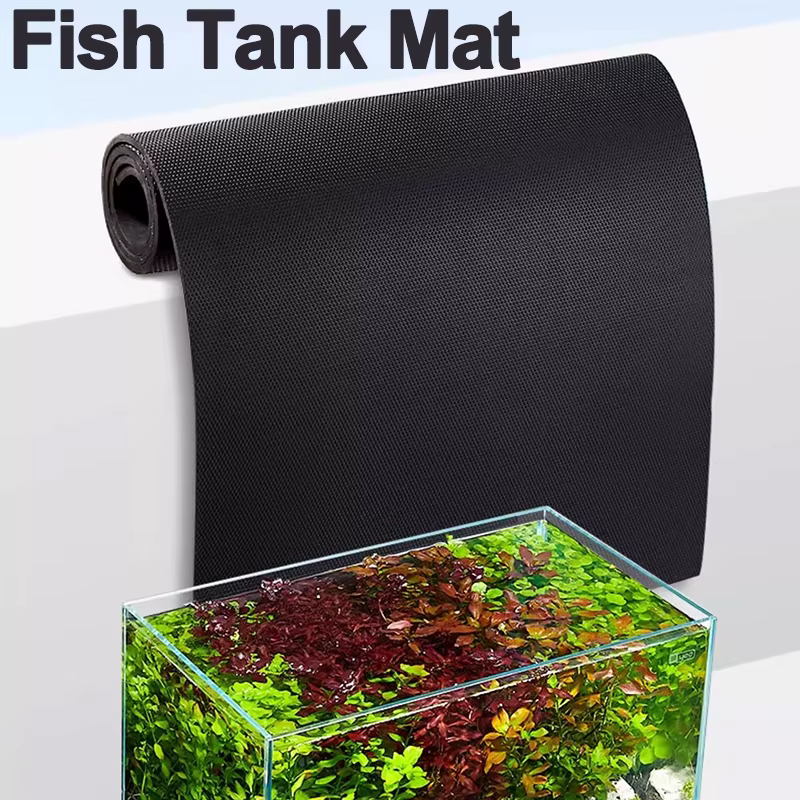Tapis d'aquarium noir de 6MM d'épaisseur, 35x20cm, antidérapant, 40x40cm