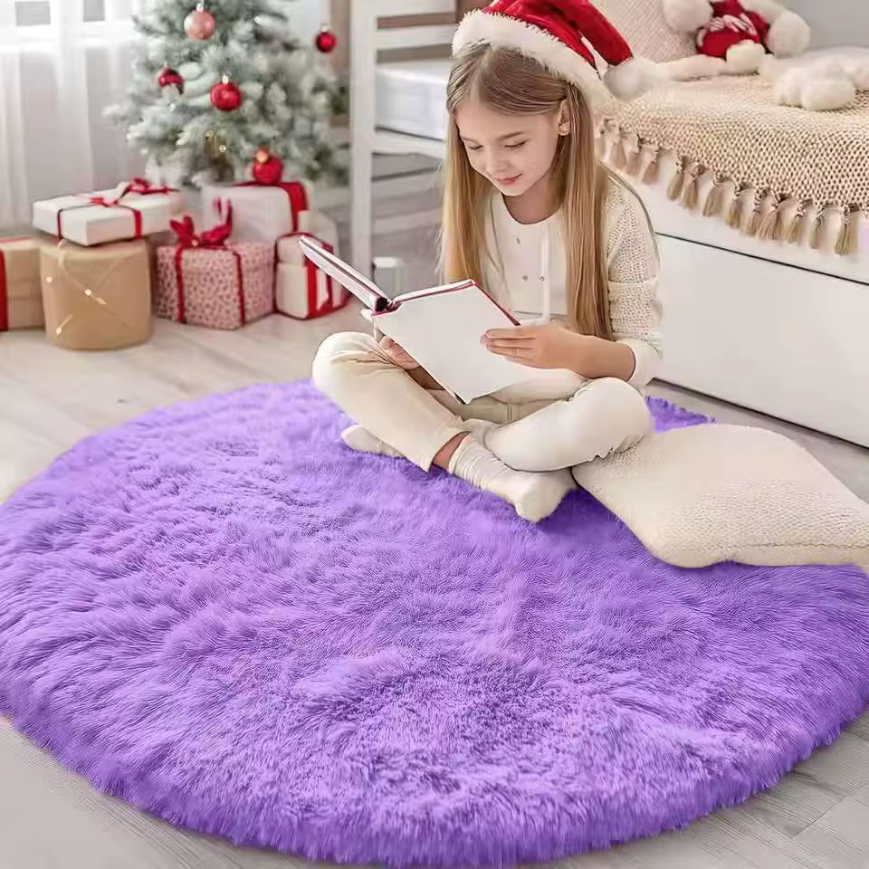 VIKAMA tapis ronds moelleux pour chambre de filles