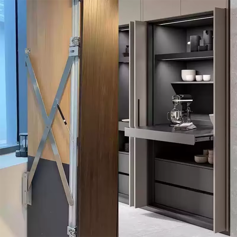 Système de porte d'armoire dissimulée à panneau unique, quincaillerie pivotante, rail de porte papillon, rail coulissant pour porte escamotable à insertion inversée