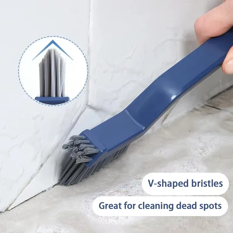 Brosse de nettoyage efficace pour coins et espaces – Brosse de nettoyage polyvalente 2 en 1 pour carrelage de salle de bain et de sol