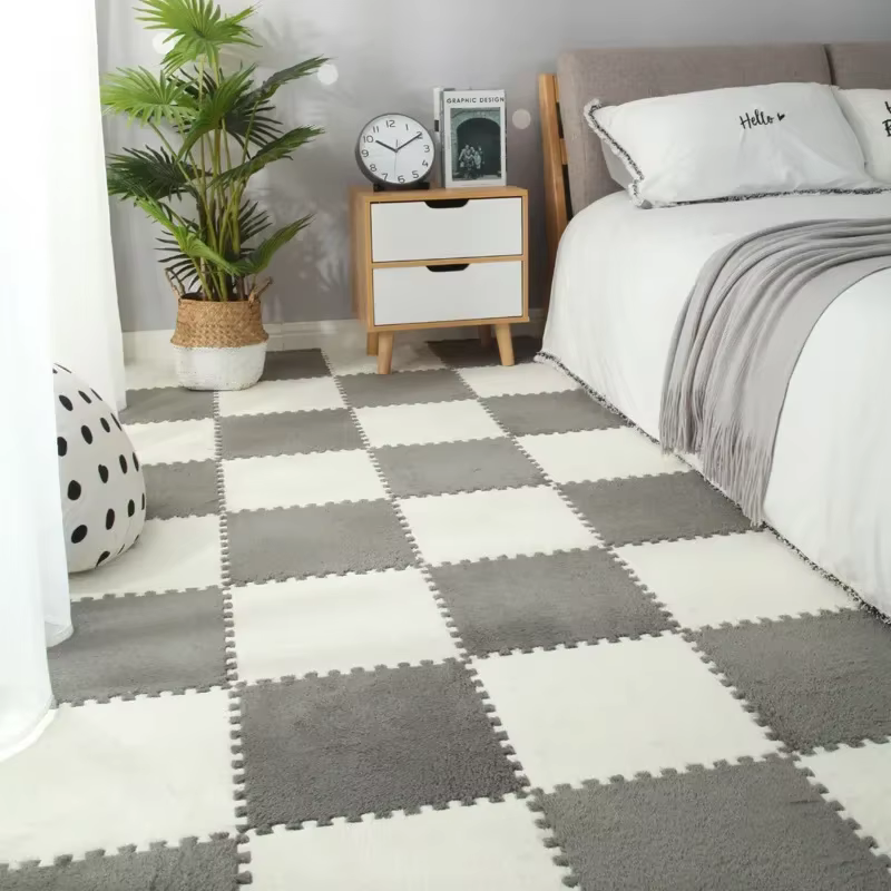 30X30 cm bricolage puzzle Shaggy tapis salon chambre doux sol zone