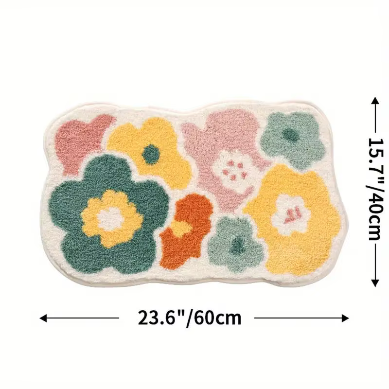 Tapis de salle de bain à fleurs mignonnes 40x60cm