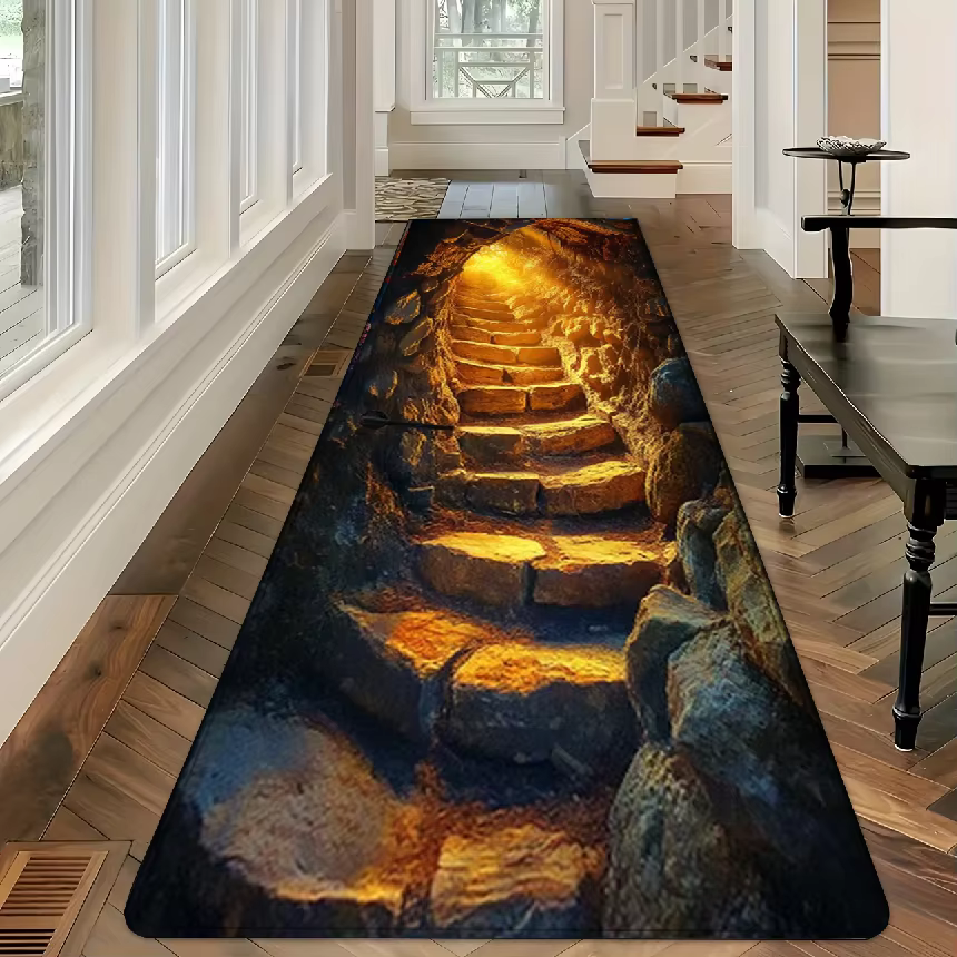 Tapis antidérapant 3D effet pierre