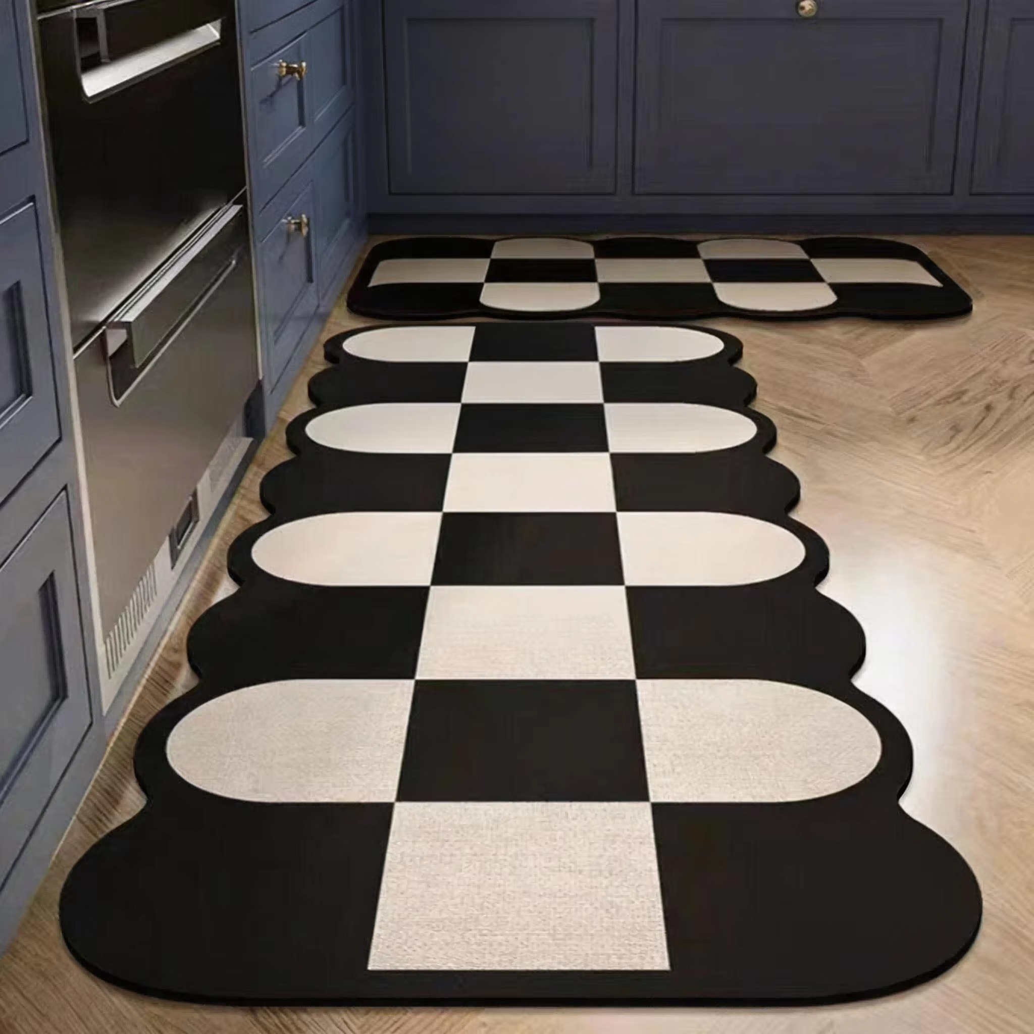 Tapis de sol imprimé minimaliste pour cuisine
