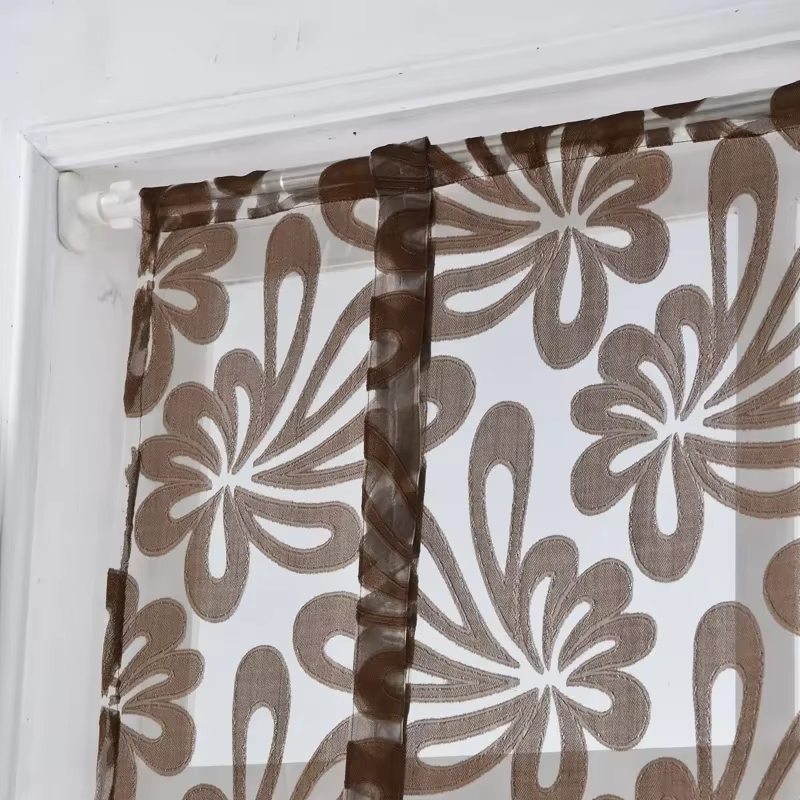 Rideaux courts de cuisine en jacquard