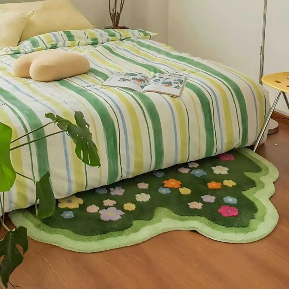 Tapis confortable en imitation cachemire irrégulier
