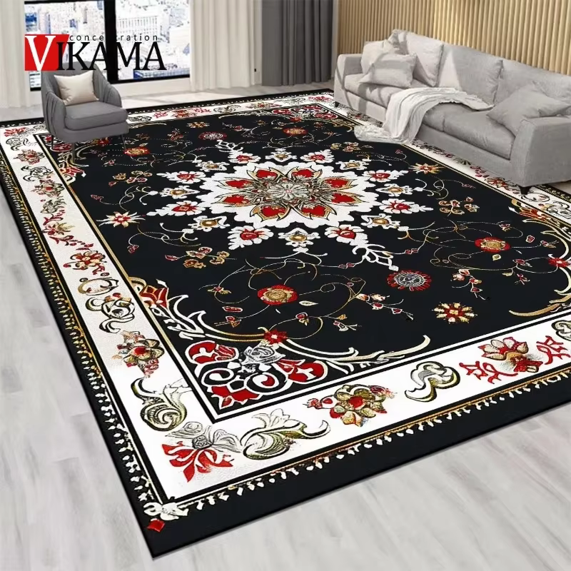 VIKAMA persan luxe cristal velours tapis rouge salon grande taille