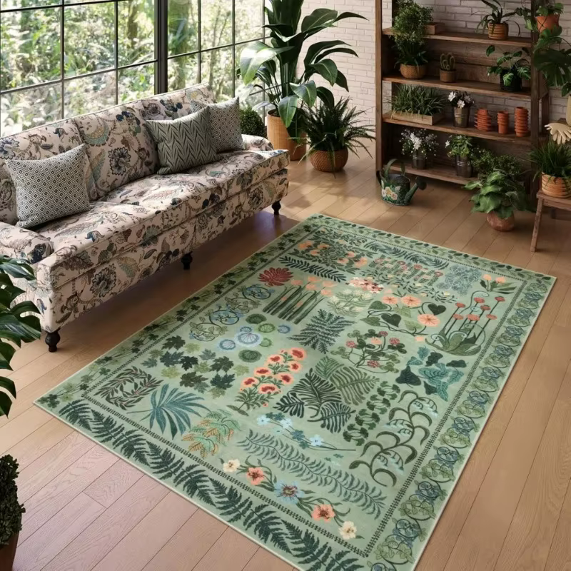 Tapis Boho botanique frais