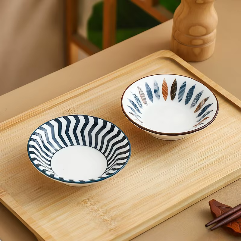 Petit plat à Dessert en céramique de Style japonais, Mini assiette à tremper la Sauce soja, vaisselle créative pour la maison, assiette à dîner, nouveau