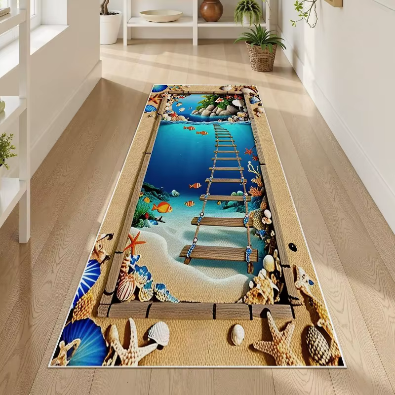 Tapis de couloir long 2D Monde Océanique