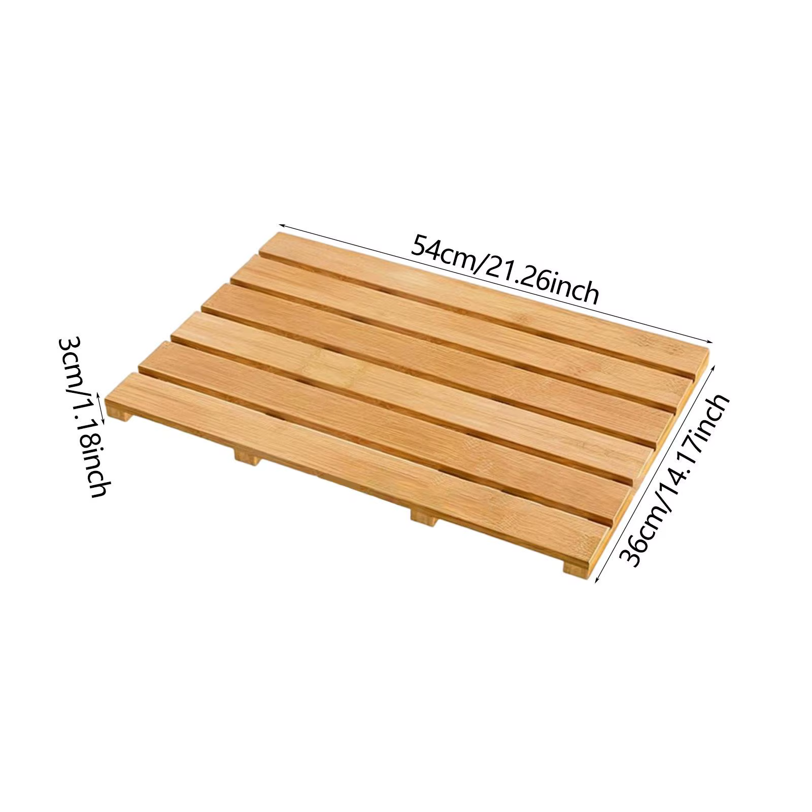 Tapis de bain en bambou imperméable pour intérieur et extérieur