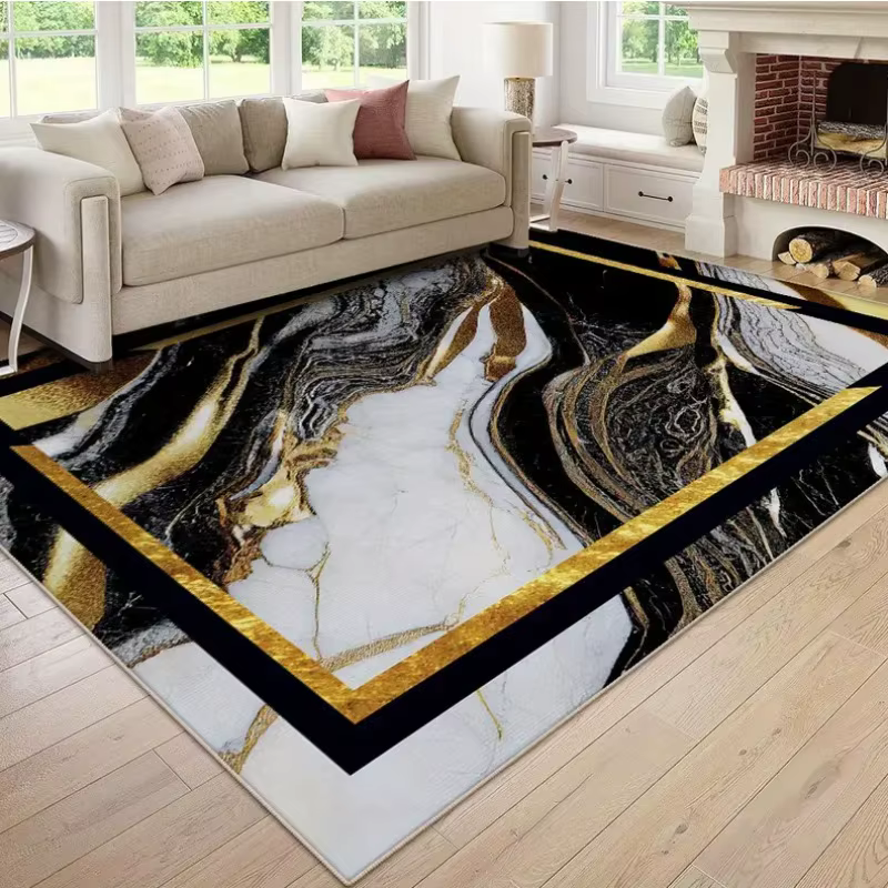 Grand tapis léger de luxe géométrique européen