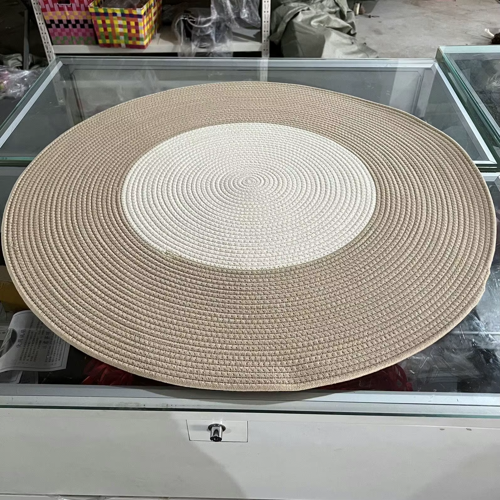 Tapis rond en coton tissé à la main de style nordique