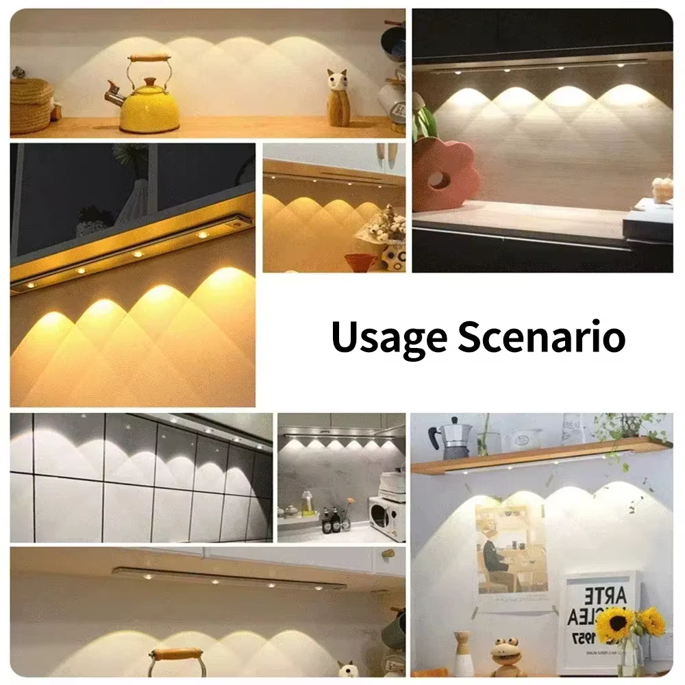 LED cuisine sous armoire lumière USB Rechargeable capteur de mouvement barre lumineuse