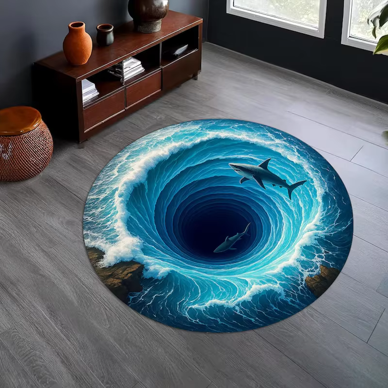 Tapis rond Vortex Ocean Wave