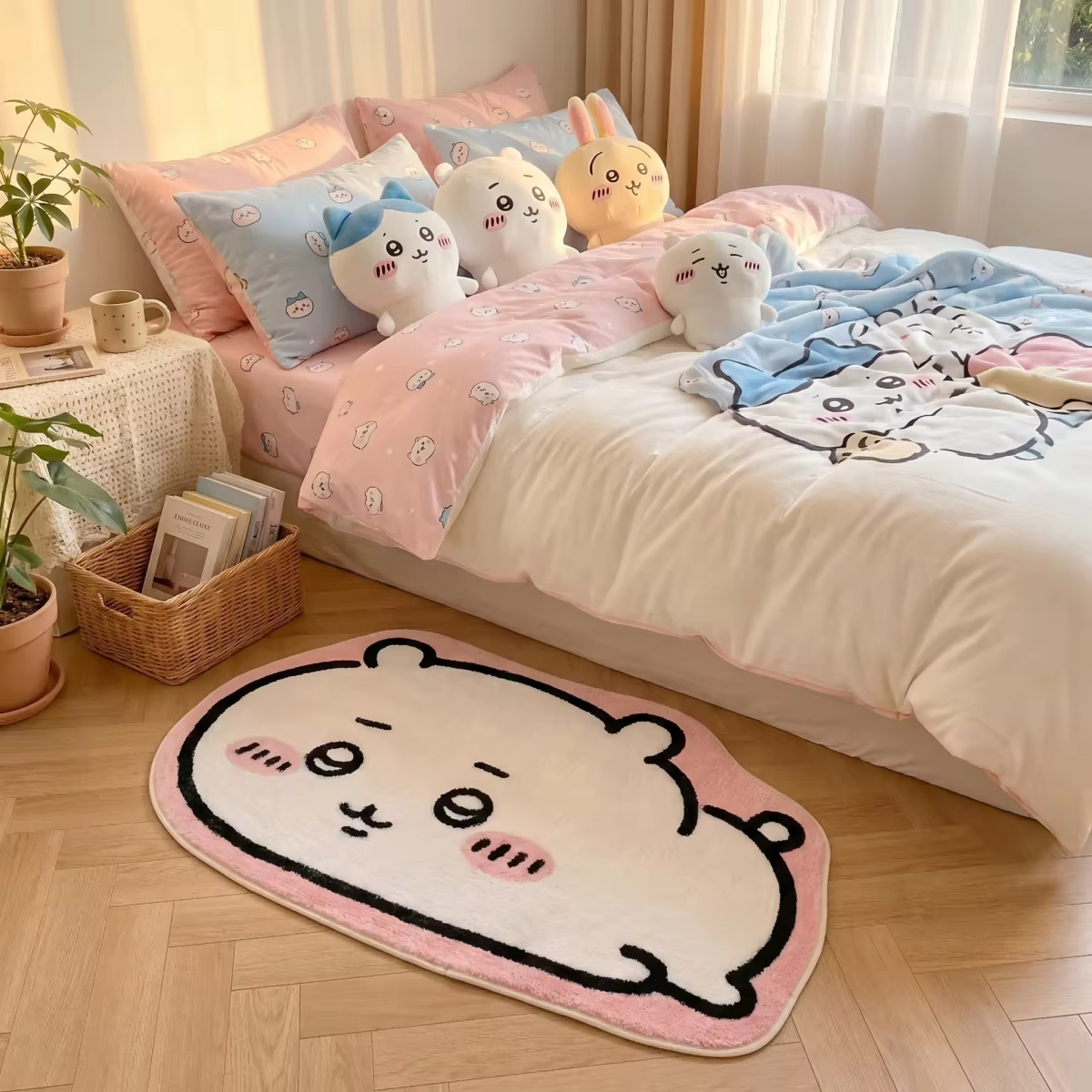 Tapis en peluche Chiikawa Usagi Hachiware