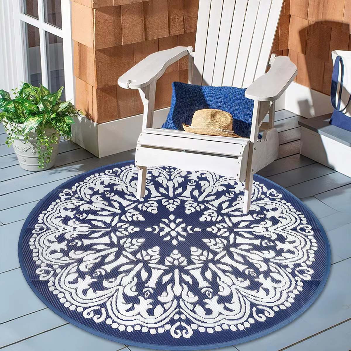 Tapis réversible imperméable double face pour extérieur