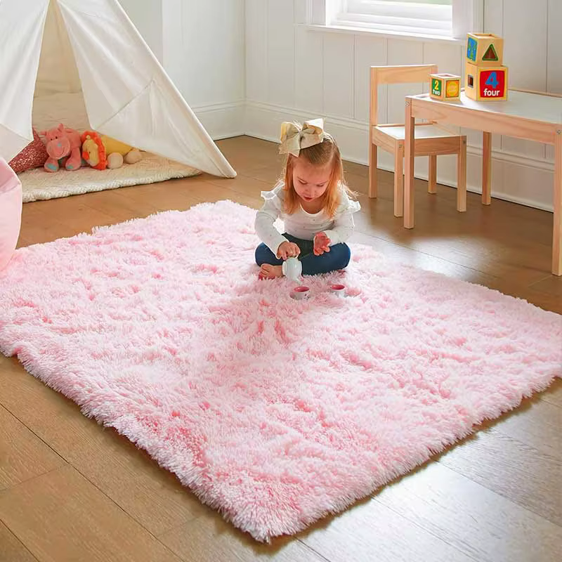 Tapis de chambre à coucher rose pour chambre d'enfant