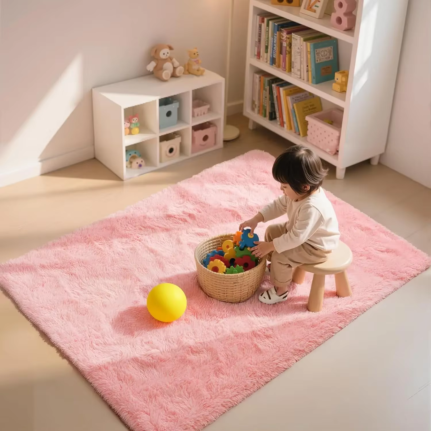 Tapis de chambre rose VIKAMA - Doux et moelleux pour la décoration intérieure