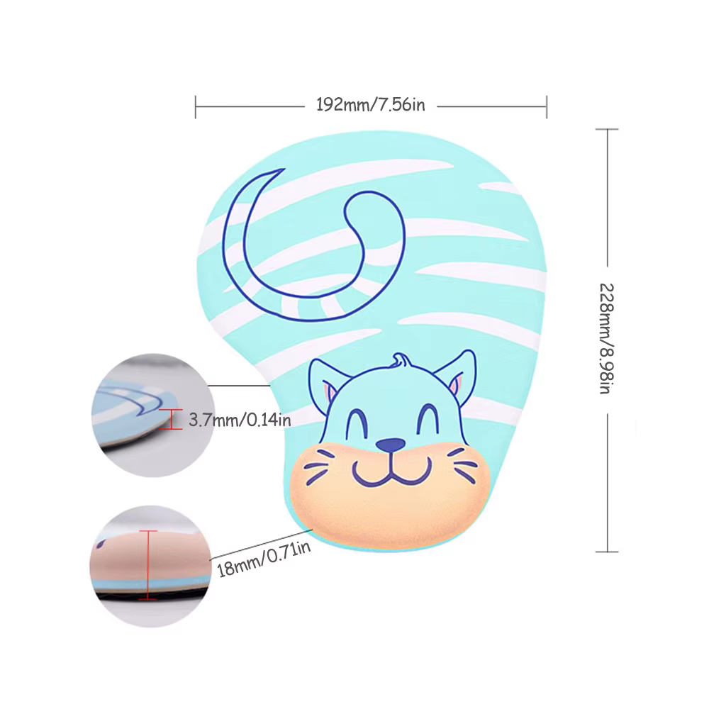 Tapis de souris en Gel avec repose-poignet, repose-main confortable, antidérapant, ergonomique, pour Gamer, chien Corgi mignon, pour ordinateur de bureau et portable