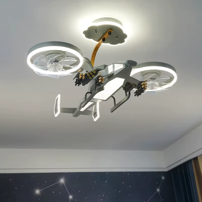 Enfants avion ventilateur de plafond avec lumières pour chambre étude maternelle chambre d'enfants décoration Led éclairage Lustre Lustre lampe