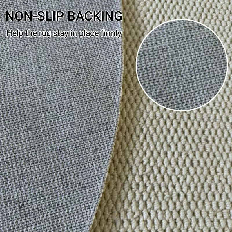 Tapis rond moderne imitation sisal