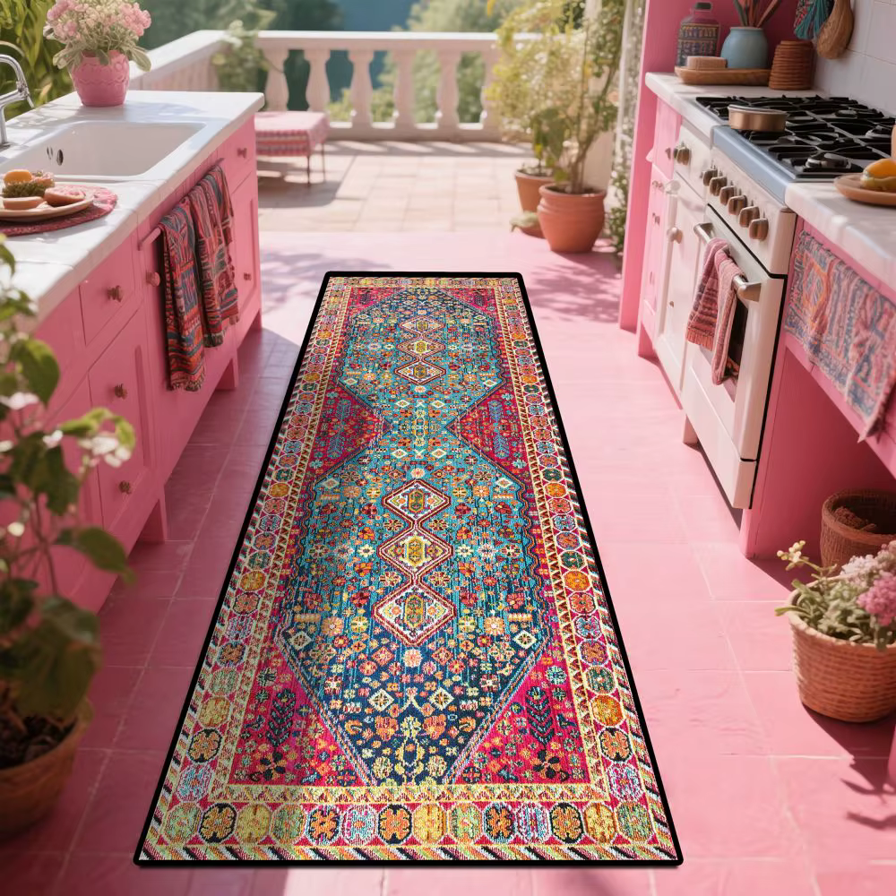 VIKAMA Tapis de couloir persan vintage