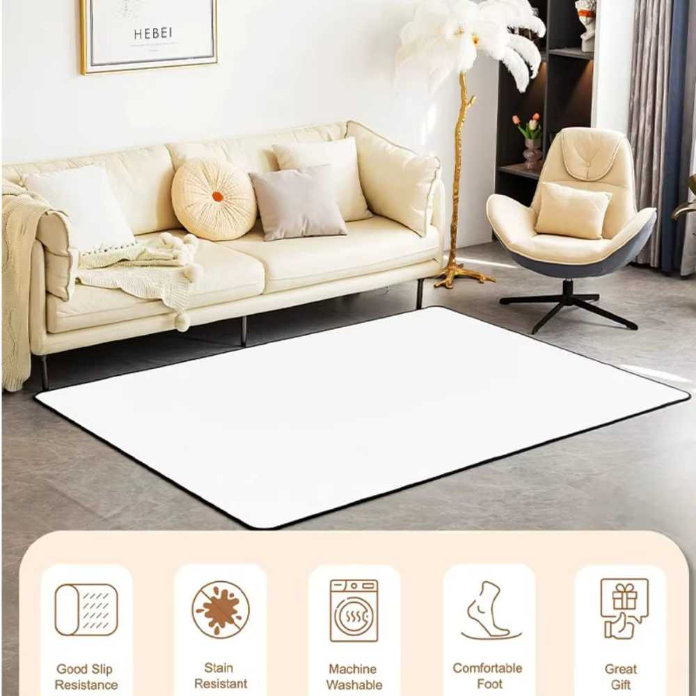 Tapis moderne gris foncé uni pour salon et chambre à coucher