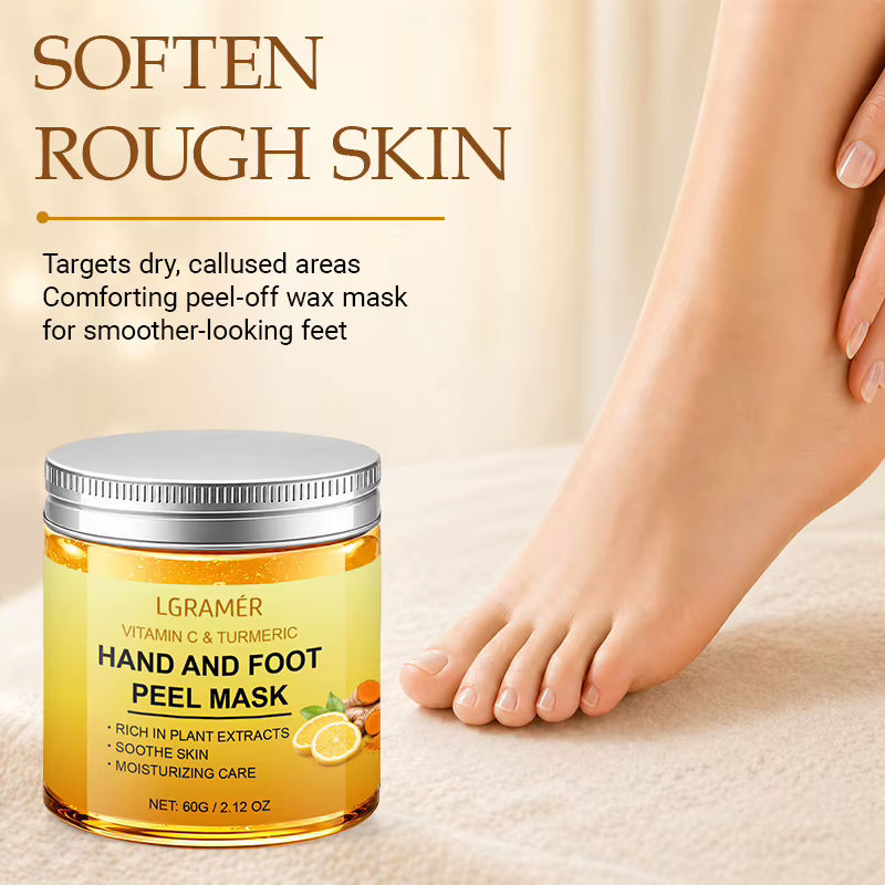 Masque pour les mains et les pieds à la vitamine C et au curcuma, lissant la peau, masque nettoyant doux pour les mains, illuminant la peau des mains, nouveau.