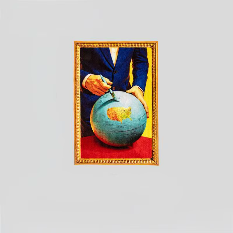 Tapis à motif globe vintage de style américain VIKAMA – Durable