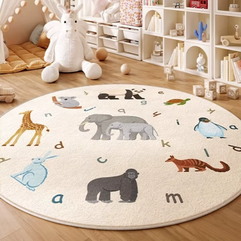 Tapis rond de décoration de chambre à coucher de Style dessin animé